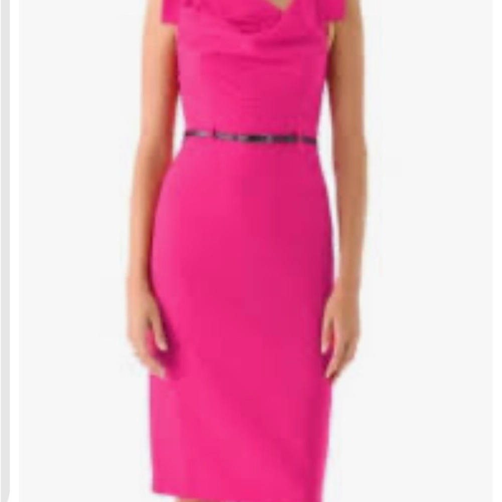 Black Halo Pink Sheath Dress Cowl Neck Sleeveless- New With Tags